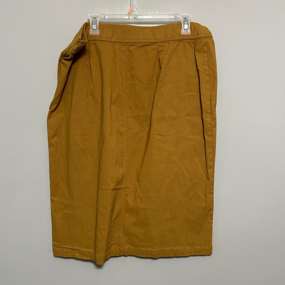 Who What Wear Midi Skirt 14W Mustard Jacquard Stripes Utility Cargo Pocket Barn - Picture 3 of 9